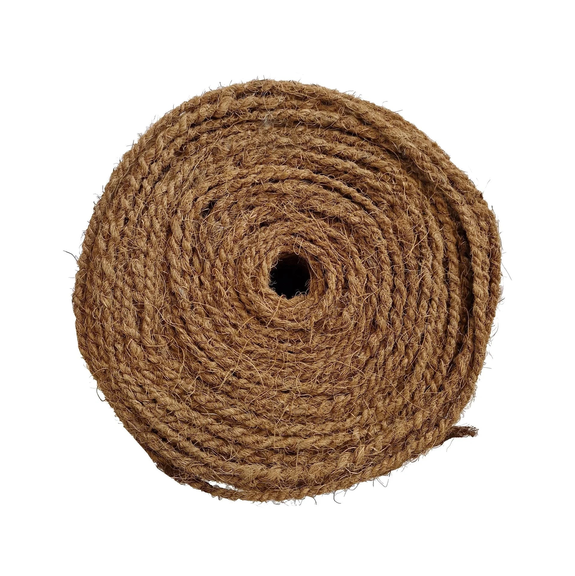 Bobine de 12m de corde décorative en fibre de coco naturelle brune texturée
