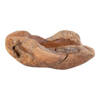 Bol en bois de teck sculpté en forme organique avec fissures naturelles Ø20 cm