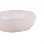 Savon translucide blanc en forme ovale pour coupe décorative en résine albâtre