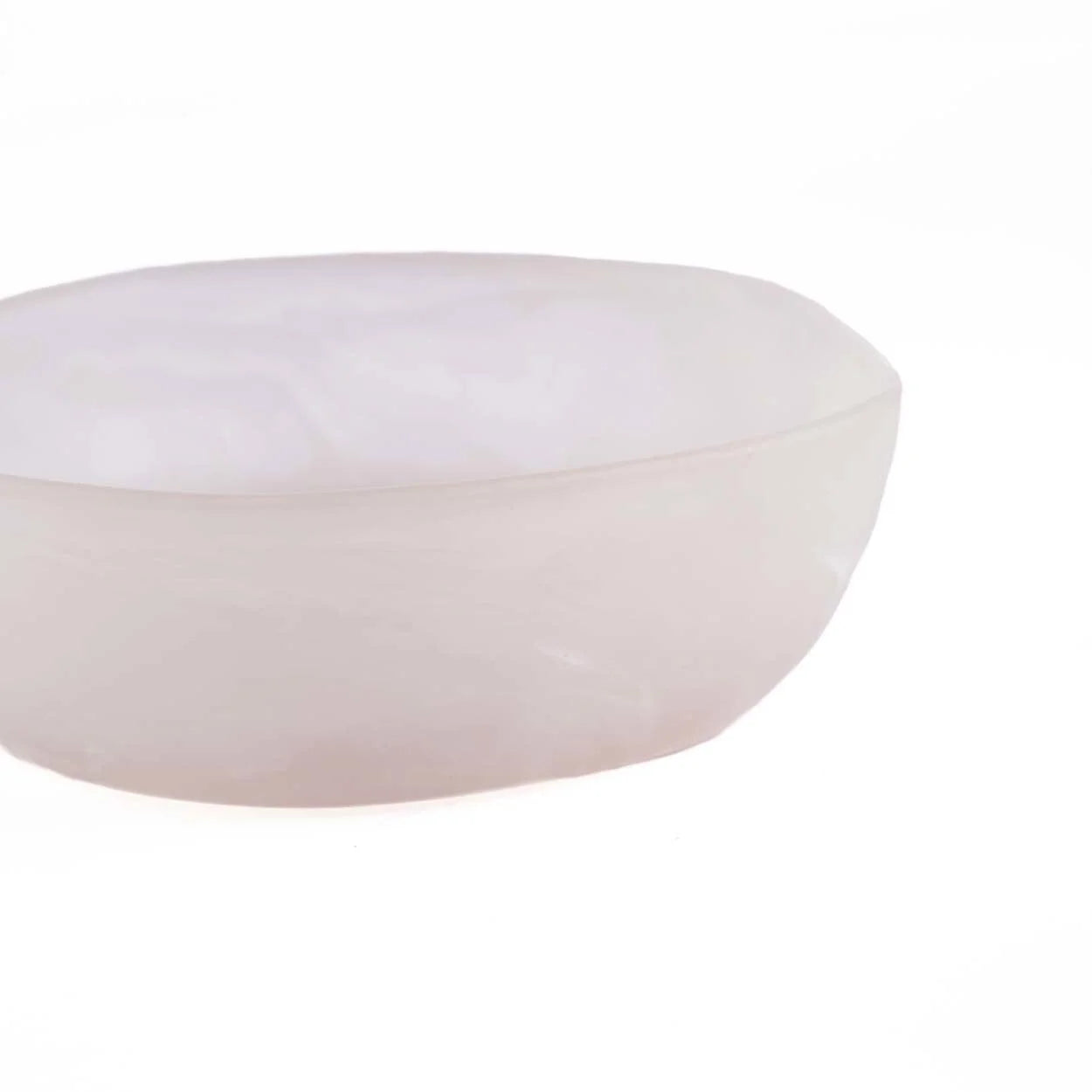 Savon translucide blanc en forme ovale pour coupe décorative en résine albâtre