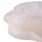 Coupe décorative en résine marbrée rose blanc, forme organique translucide veinée