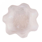 Bol en verre givré en forme de fleur pour décoration en résine marbrée rose blanc