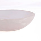 Bol en cristal translucide rose pâle en forme organique pour décoration intérieure