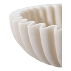 Coupe décorative ronde en silicone beige cannelé mat à bord ondulé