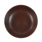 Bol en bois rond, foncé, brun rouge, finition lisse, pour Coupe sur pied en céramique terre cuite