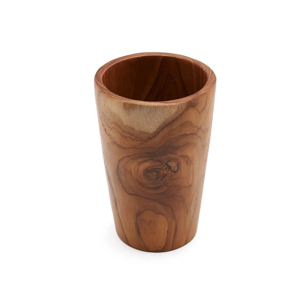 Tasse cylindrique en racine de teck pour la décoration ou la boisson