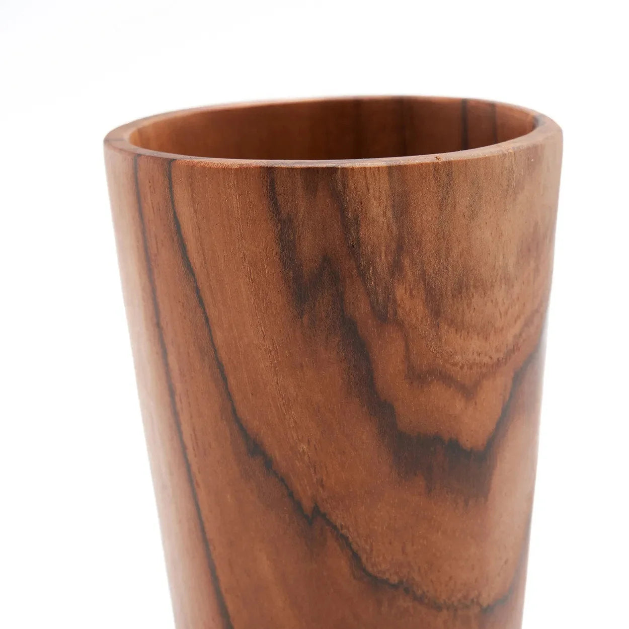 Coupe en racine de teck cylindrique – Finition naturelle – H16 cm