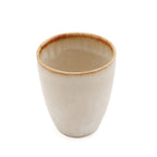 Lot de 6 coupes en céramique artisanale beige au bord contrasté texturé brun