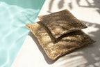 Coussin carré 40x40 en jacinthe tressée naturelle avec des oreillers en paille tissée