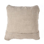Coussin décoratif carré en lin naturel beige tressé façon panier texturé