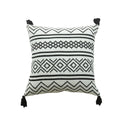 Coussin ethnique noir et blanc carré