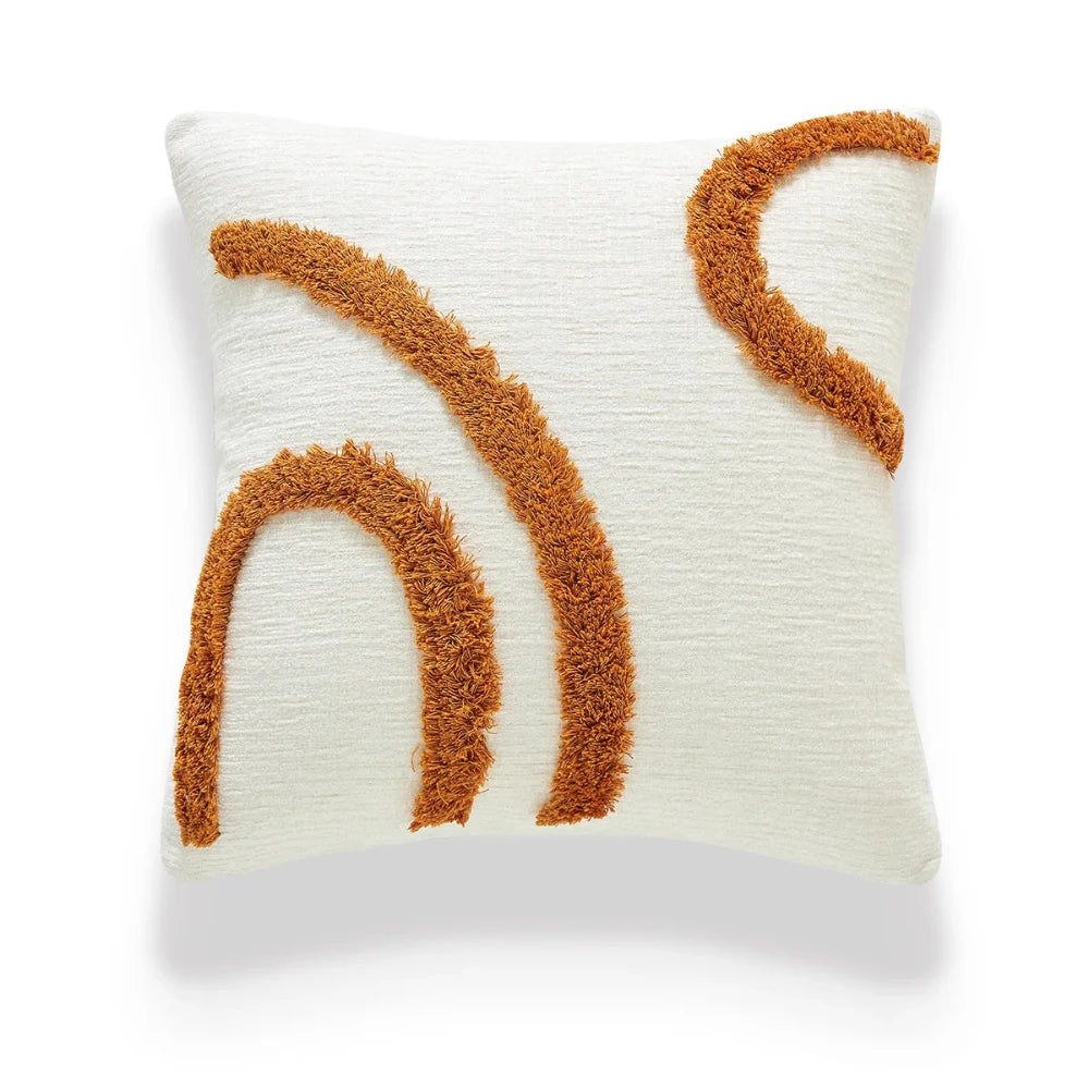 Variante 1 du coussin nordique avec motifs marron en relief