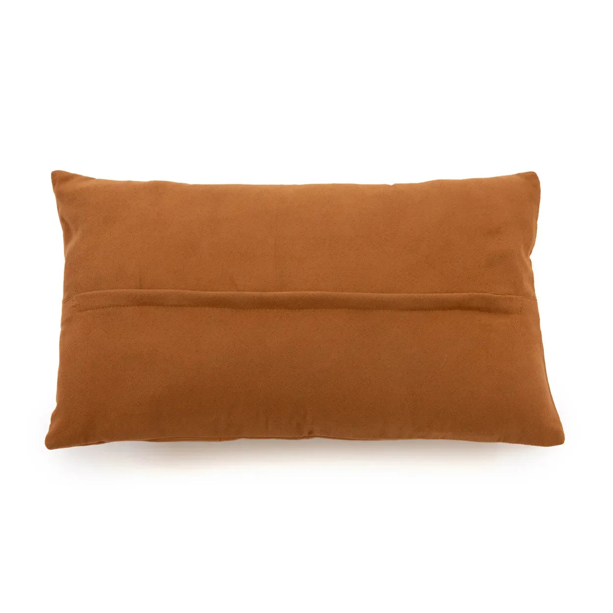 Coussin rectangulaire en cuir camel 30x50 cm pour décoration intérieure