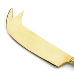 Couteau à fromage doré en laiton avec manche palmier torsadé