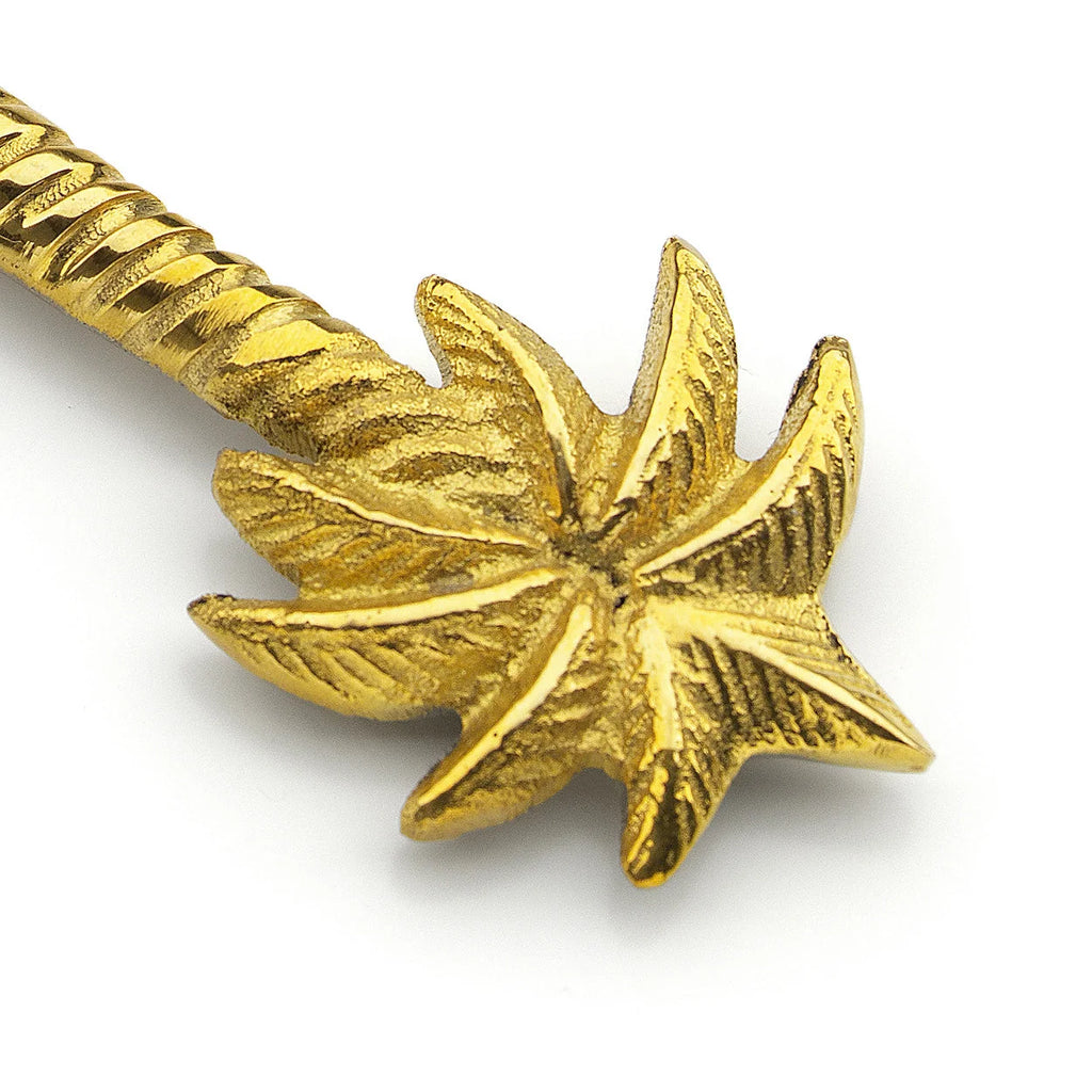 Épingle à cheveux paume dorée en laiton, manche torsadé texturé