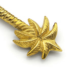 Épingle à cheveux paume dorée en laiton, manche torsadé texturé