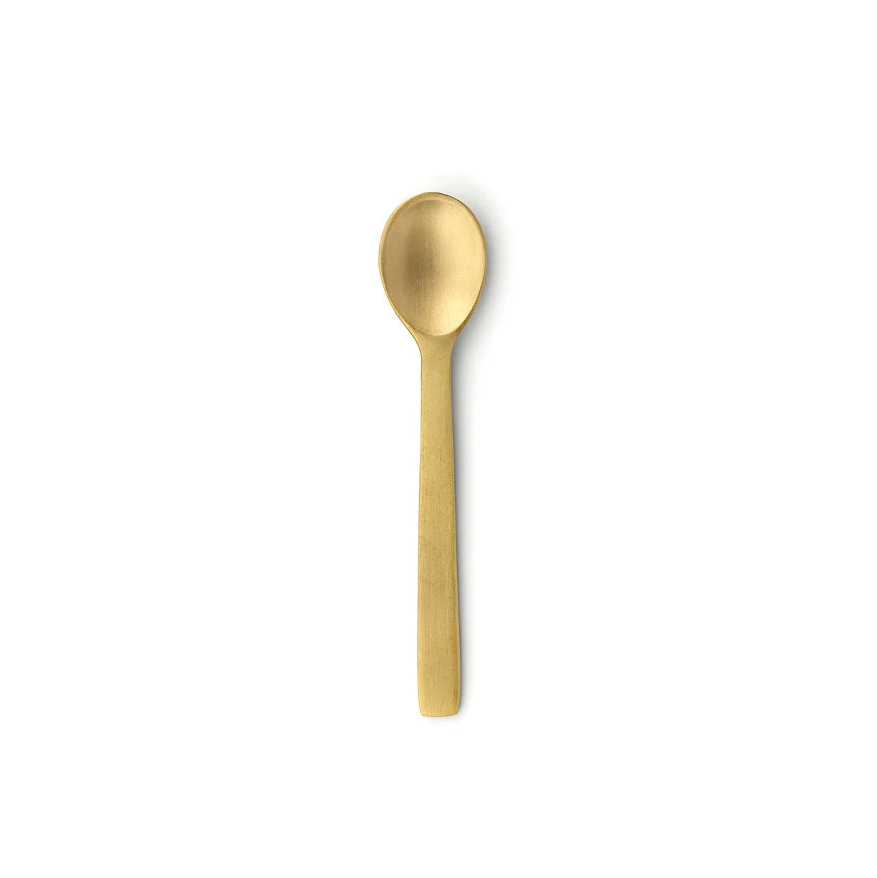 Cuillère à épices en laiton doré finition mate satinée avec surface lisse brillante