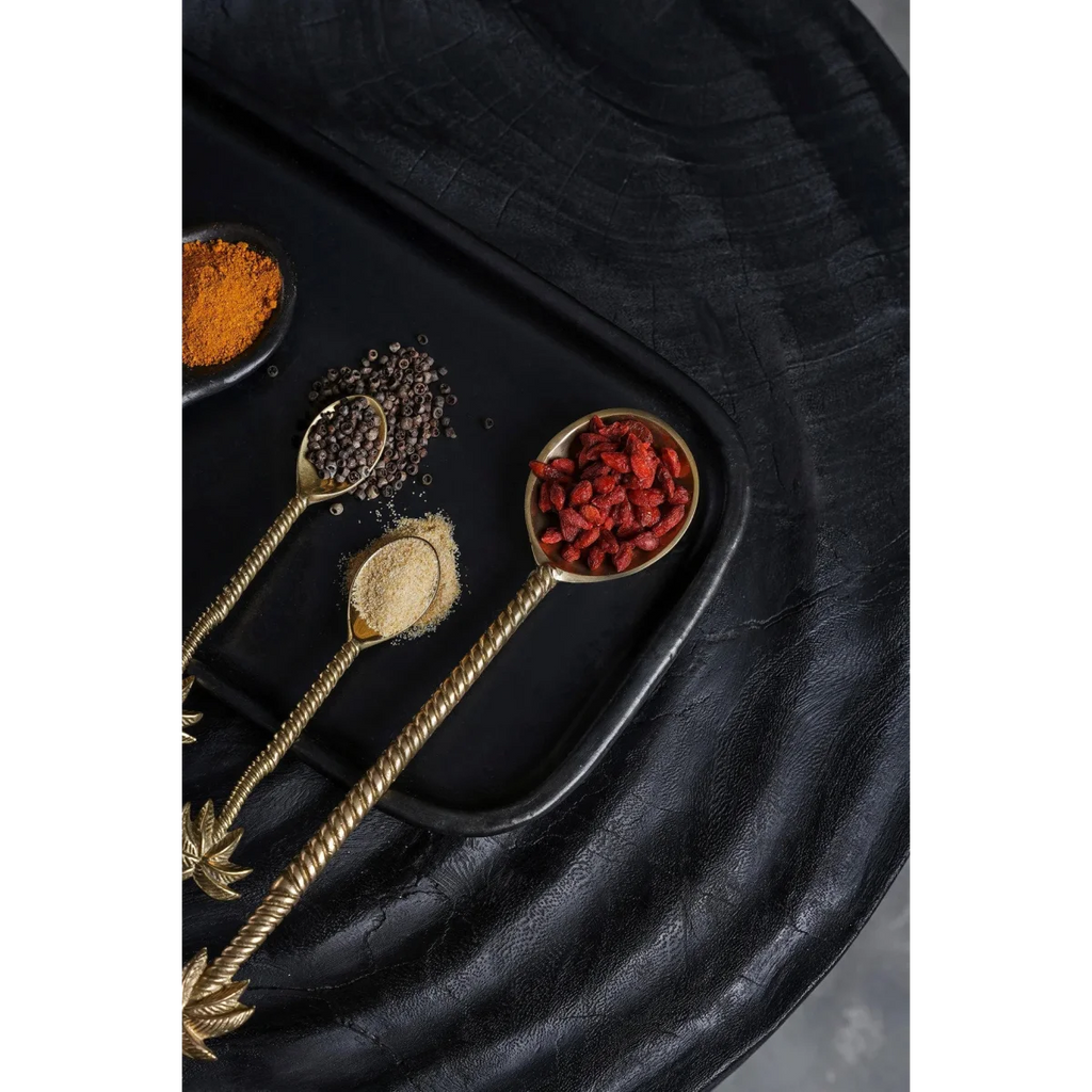 Cuillère à salade en laiton palmier – Finition dorée