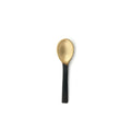 Cuillère à sel en laiton doré et noir mat patiné, design minimaliste
