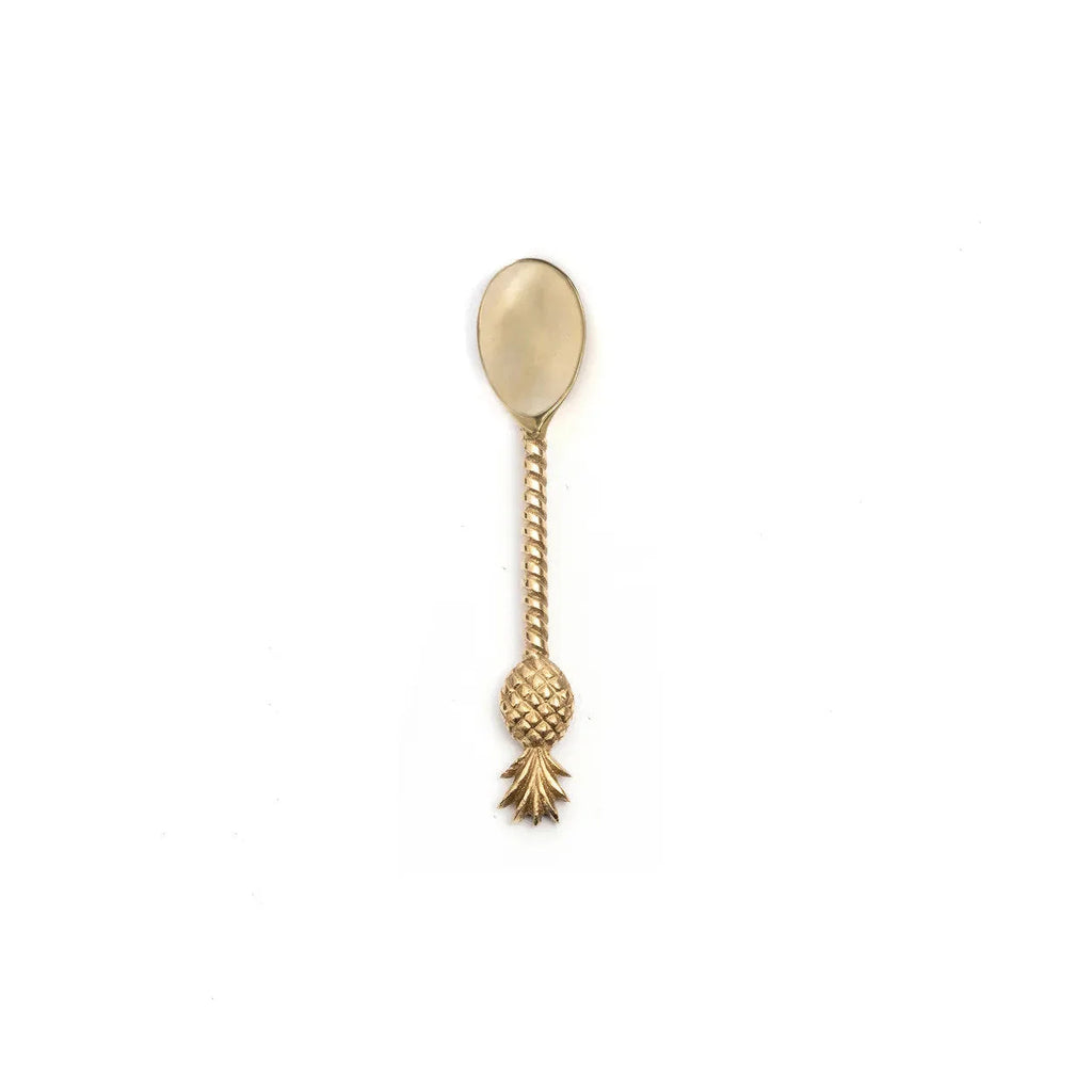 Cuillère à thé en laiton doré – Ananas sculpté