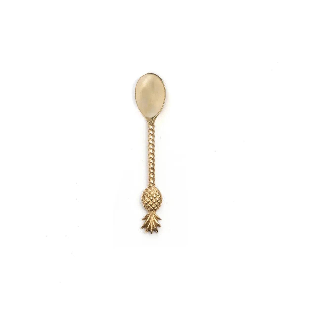 Cuillère à thé en laiton doré – Ananas sculpté