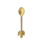 Cuillère dorée en laiton avec manche martelé et tête de pieuvre sculptée