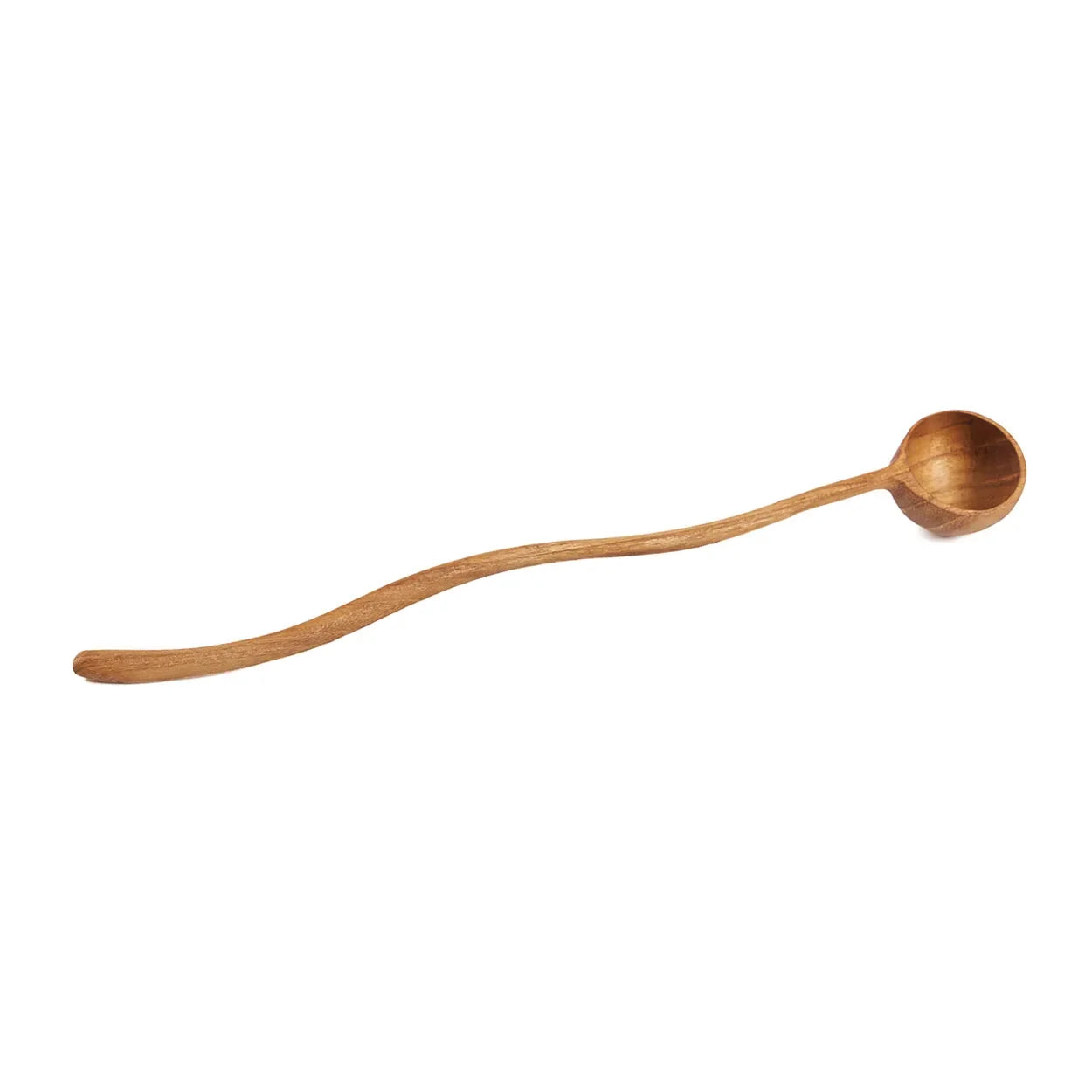 Cuillère doseuse en racine de teck avec motif zigzag de 22 cm