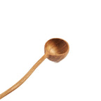 Cuillère doseuse en racine de teck avec long manche et motif zigzag, 22 cm