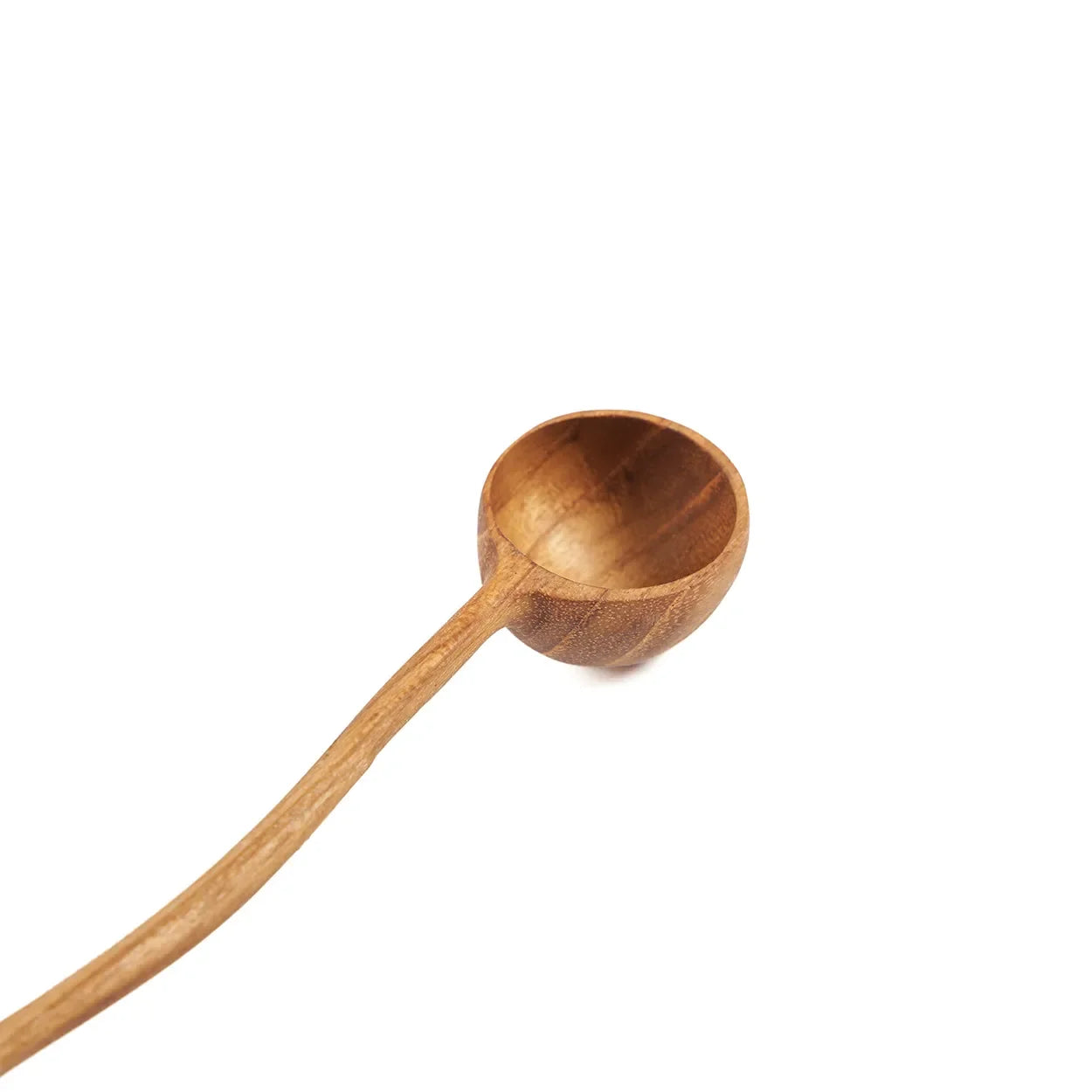 Cuillère doseuse en racine de teck avec long manche et motif zigzag, 22 cm