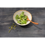 Bol de salade verte fraîche avec une cuillère en racine de teck finition naturelle