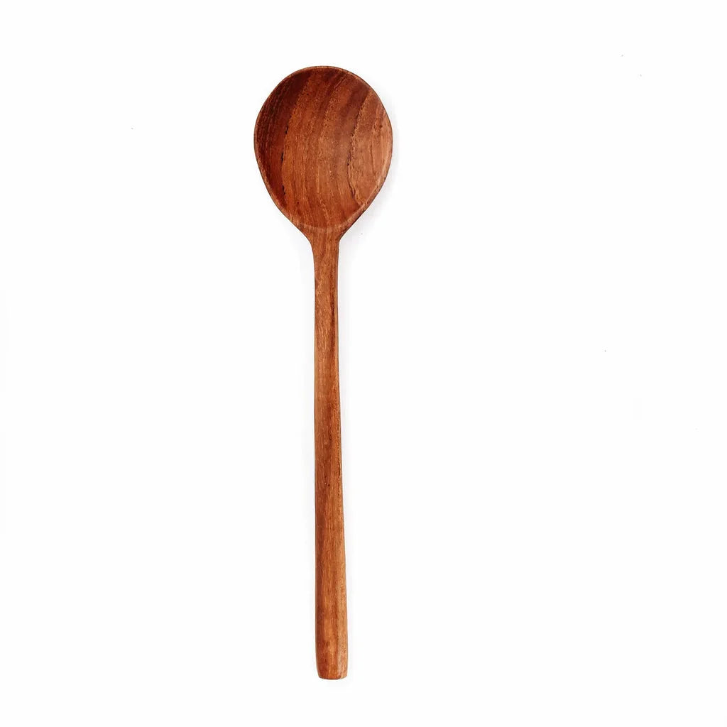 Cuillère en racine de teck pour cuisine, taille M, naturelle et durable