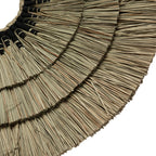 Photo d’un revêtement mural en herbe Mengdong et coton noir avec toiture en chaume naturel en couches