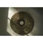 Décor mural en herbe mengdong et coton noir rond et tiers avec ouverture centrale