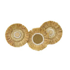 Déco murale ronde en raphia naturel 30x30cm