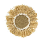 Décoration murale ronde en raphia naturel de 30 cm