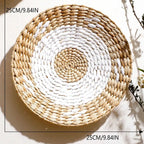 Déco murale en rotin tressé blanc noir variante 4