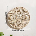 Déco murale en rotin tressé blanc noir variante 5