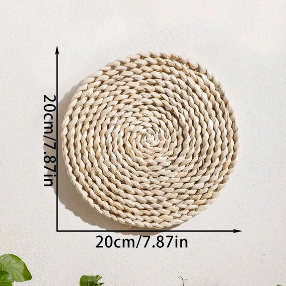 Déco murale en rotin tressé blanc noir variante 5
