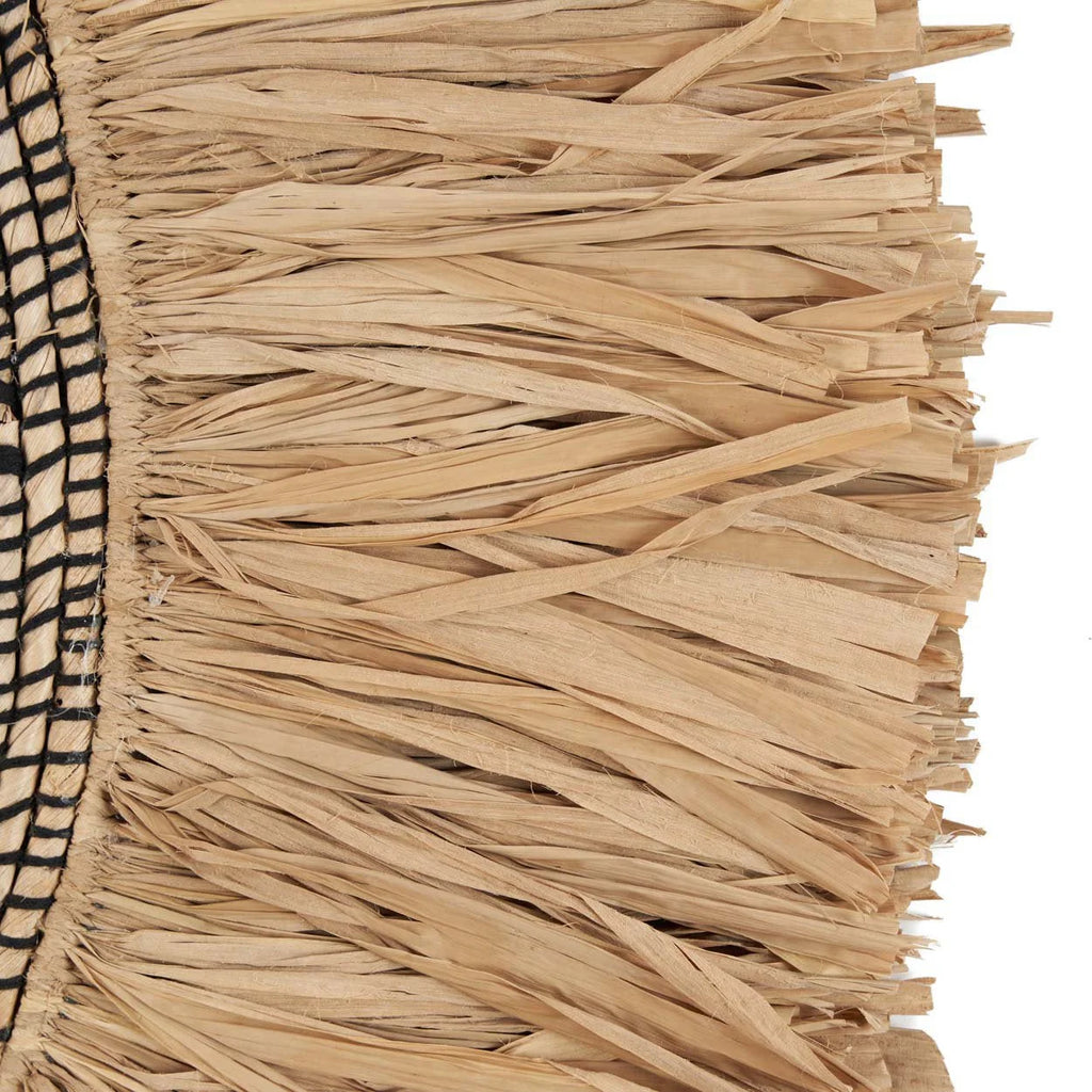 Décor mural rond en herbe tressée naturelle 85 cm