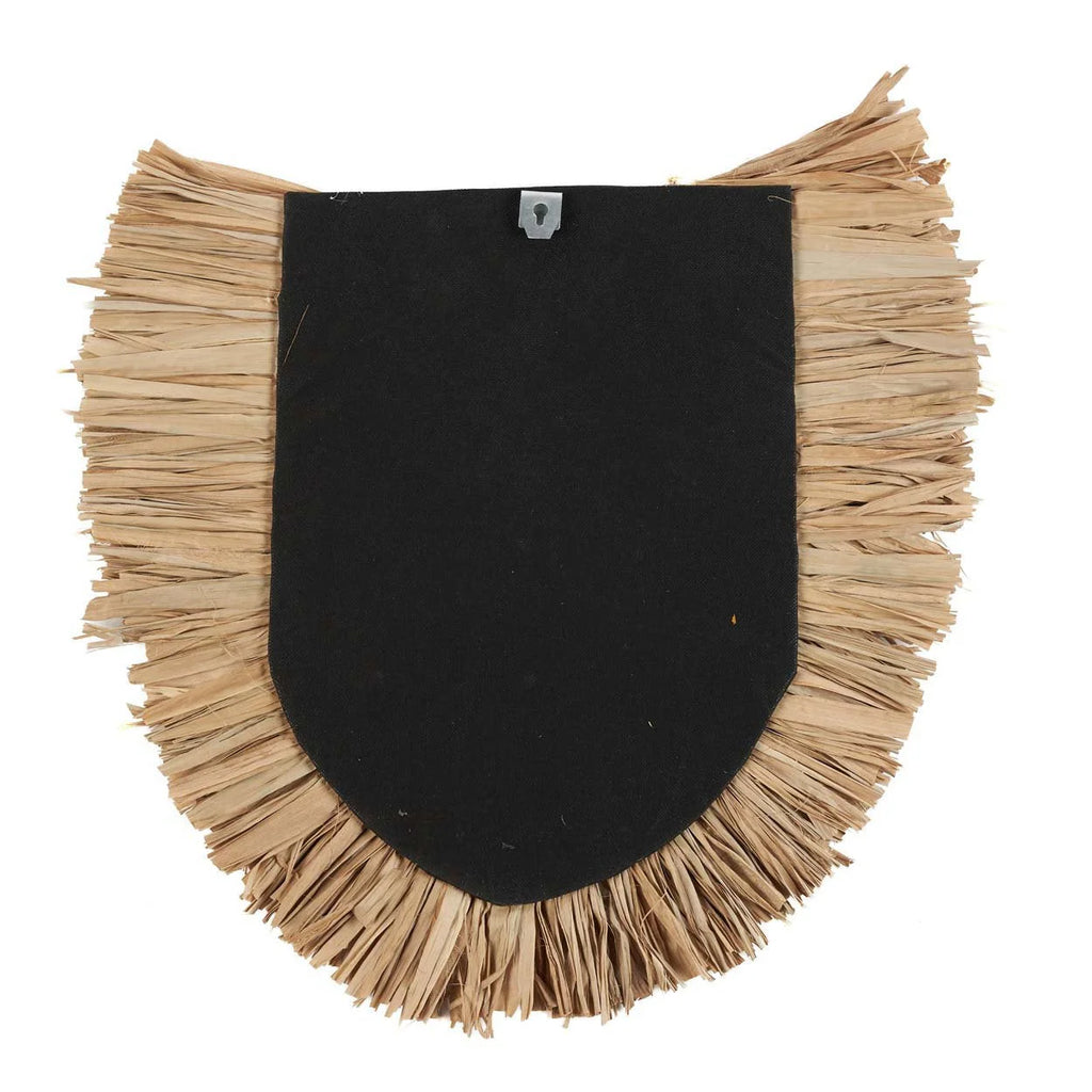 Décor mural rond en herbe tressée naturelle 85 cm