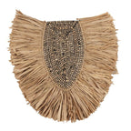 Décor mural rond en herbe tressée naturelle 85 cm