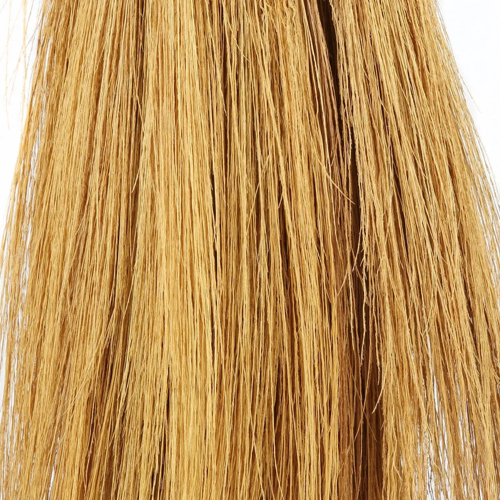 Zoom sur un bouquet de brins de balai naturels dorés et fins sur support déco