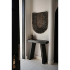 Décoration murale en fibres naturelles noires 87x74 cm