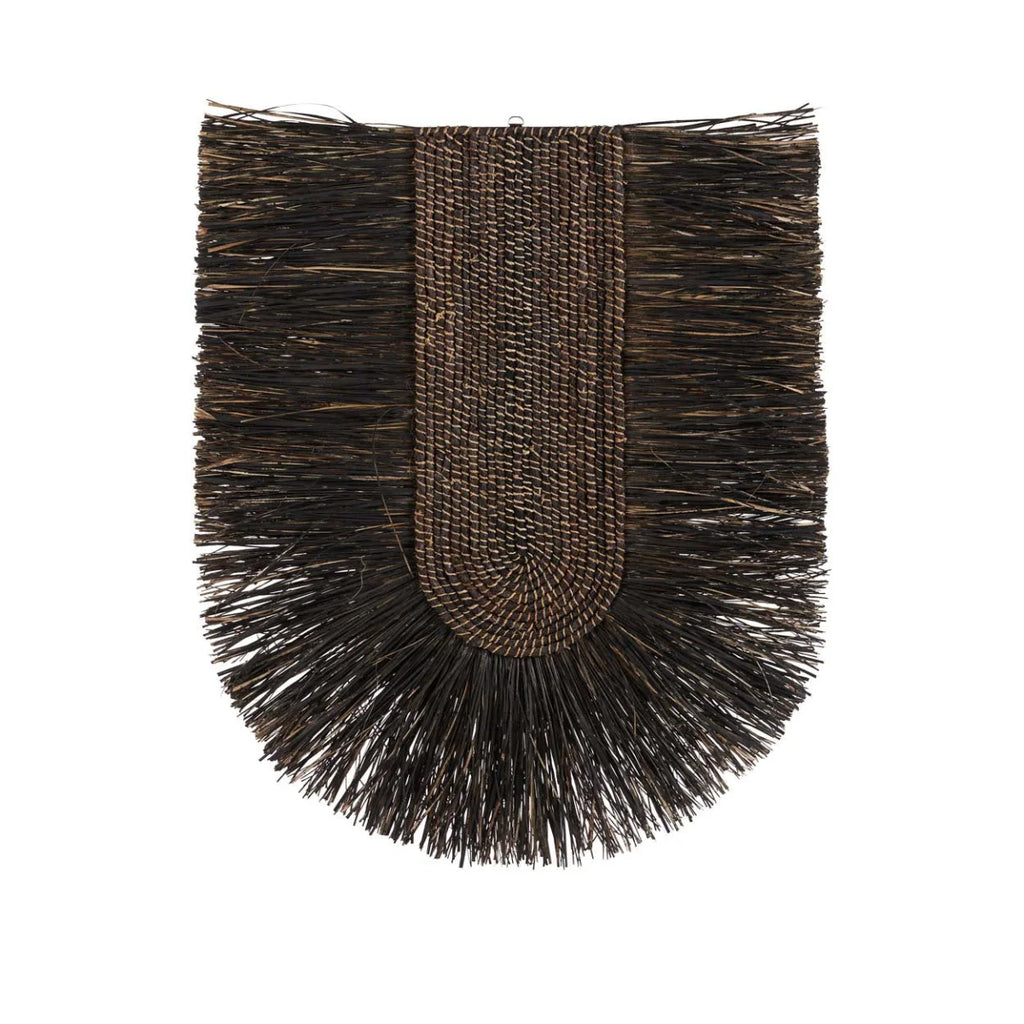 Décoration murale en fibres naturelles noires 87x74 cm