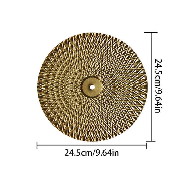Décoration murale ronde dorée en métal variante 1 taille grand