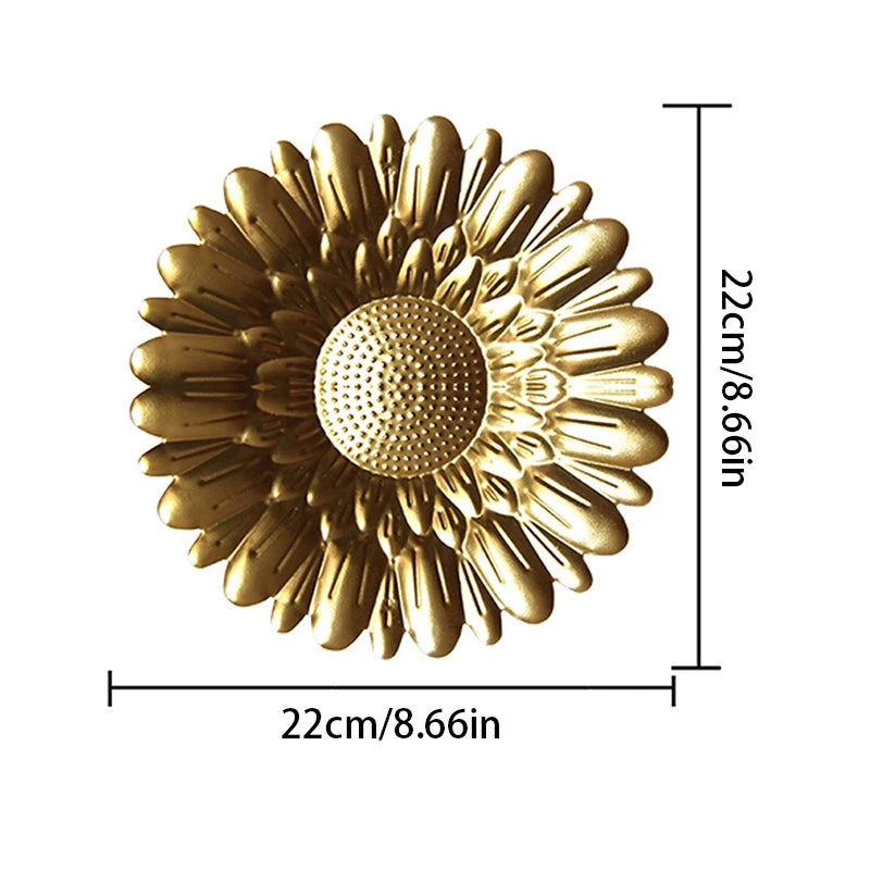 Décoration murale ronde dorée en métal variante 2 taille grand