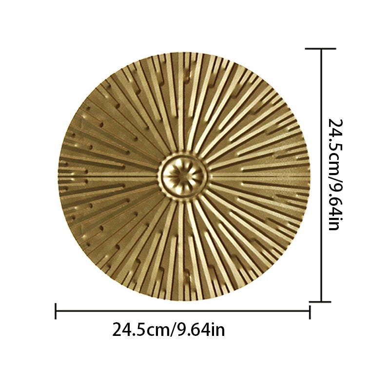 Décoration murale ronde dorée en métal variante 3 taille grand