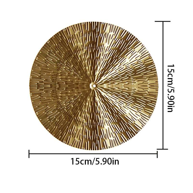 Décoration murale ronde dorée en métal variante 4 taille petit
