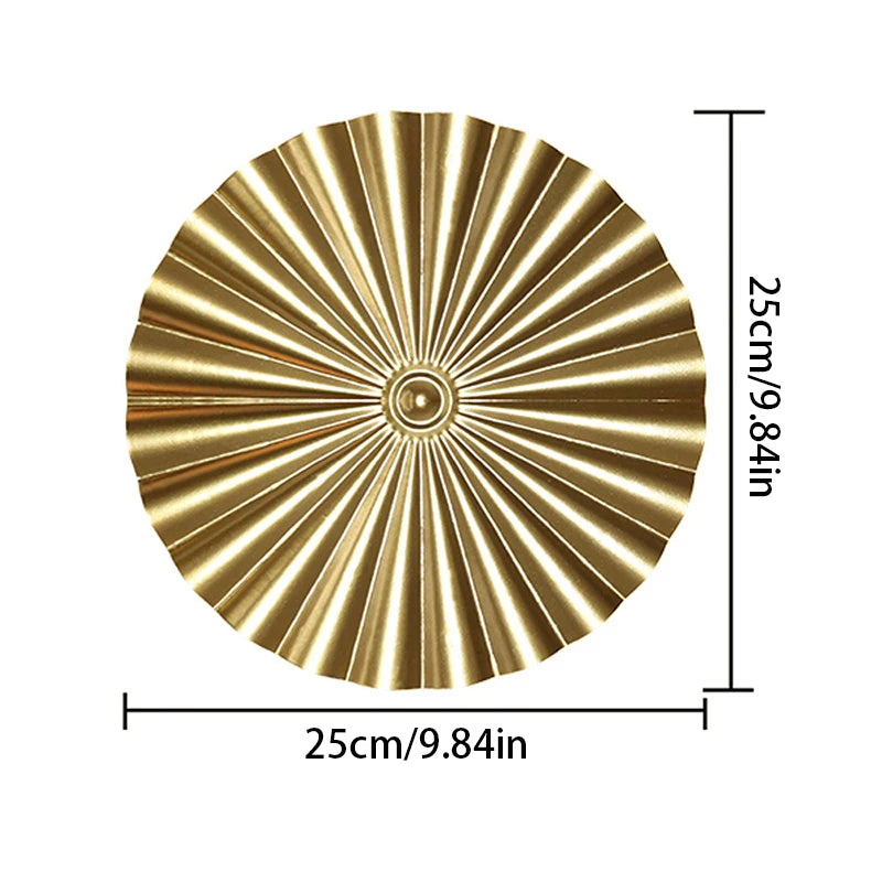 Décoration murale ronde dorée en métal variante 5 taille grand