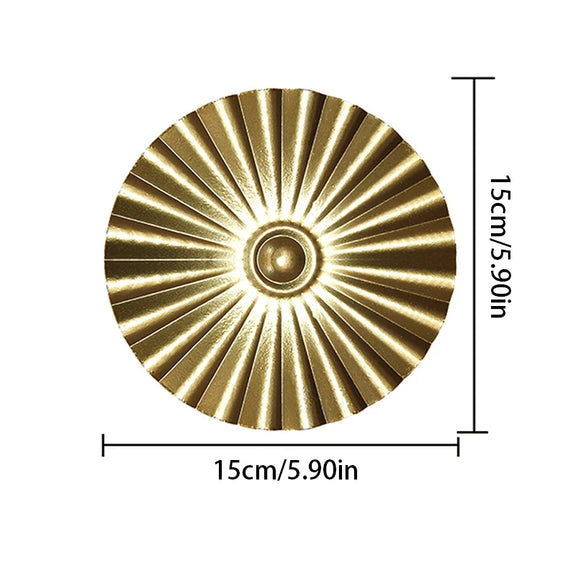Décoration murale ronde dorée en métal variante 5 taille petit